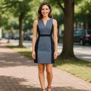 4.collective Rasia Dress Sleeveless Blue Tweed